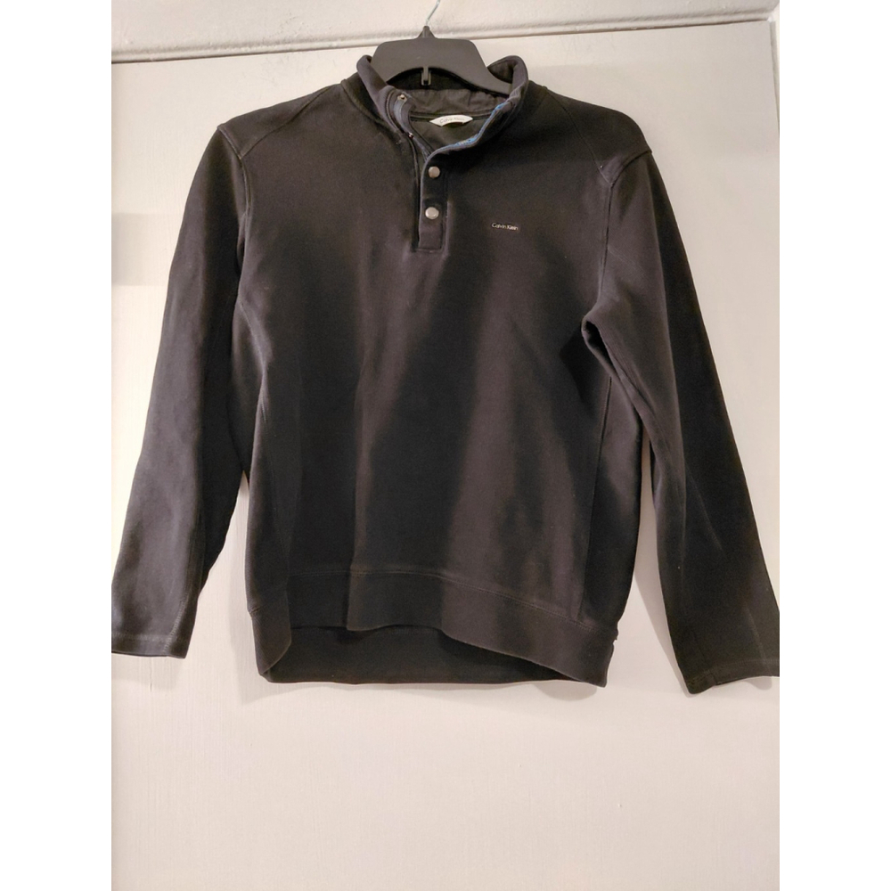 Mens Small Calvin Klein Pullover Heavy Knit Sweater Long Sleeve Quarter Button S